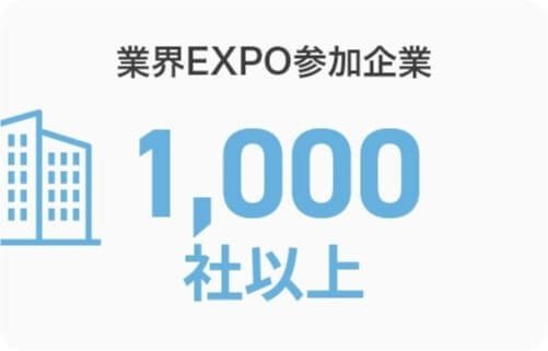 業界EXPO参加企業 1,000社以上