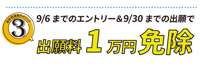 出願料1万円免除